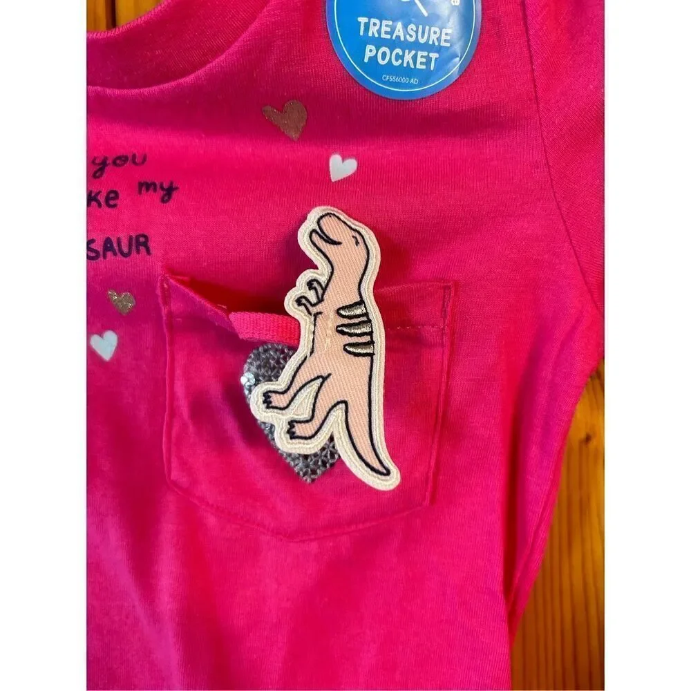 Carter’s girls long sleeve cold shoulder shirt treasure pocket NWT 4T(4419)